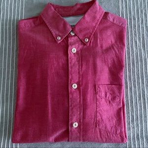 BEN SHERMAN: RED CHAMBRAY BUTTON DOWN LS